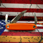 Hi-Viz Orange Adventurer Bottle opener awl tool wharncliffe blade